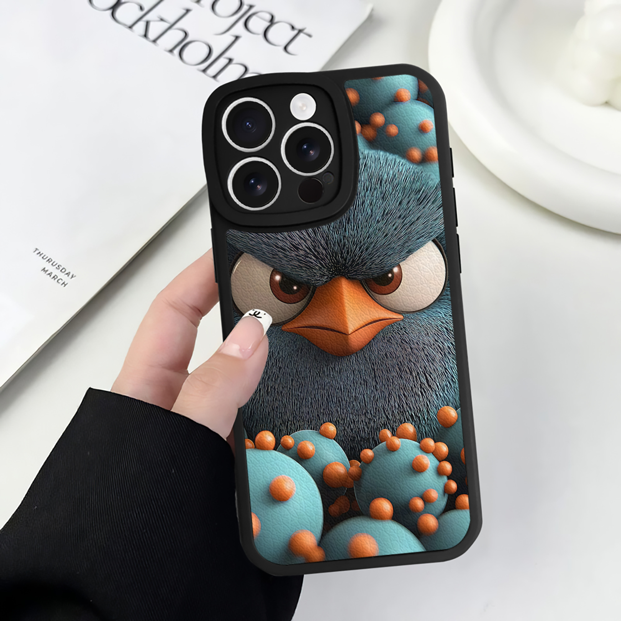 （画像用） Angry Birds アングリーバード 【iPhone 16シリーズ対応】シリコンスマホケース（レザー調） 材質：シリコン